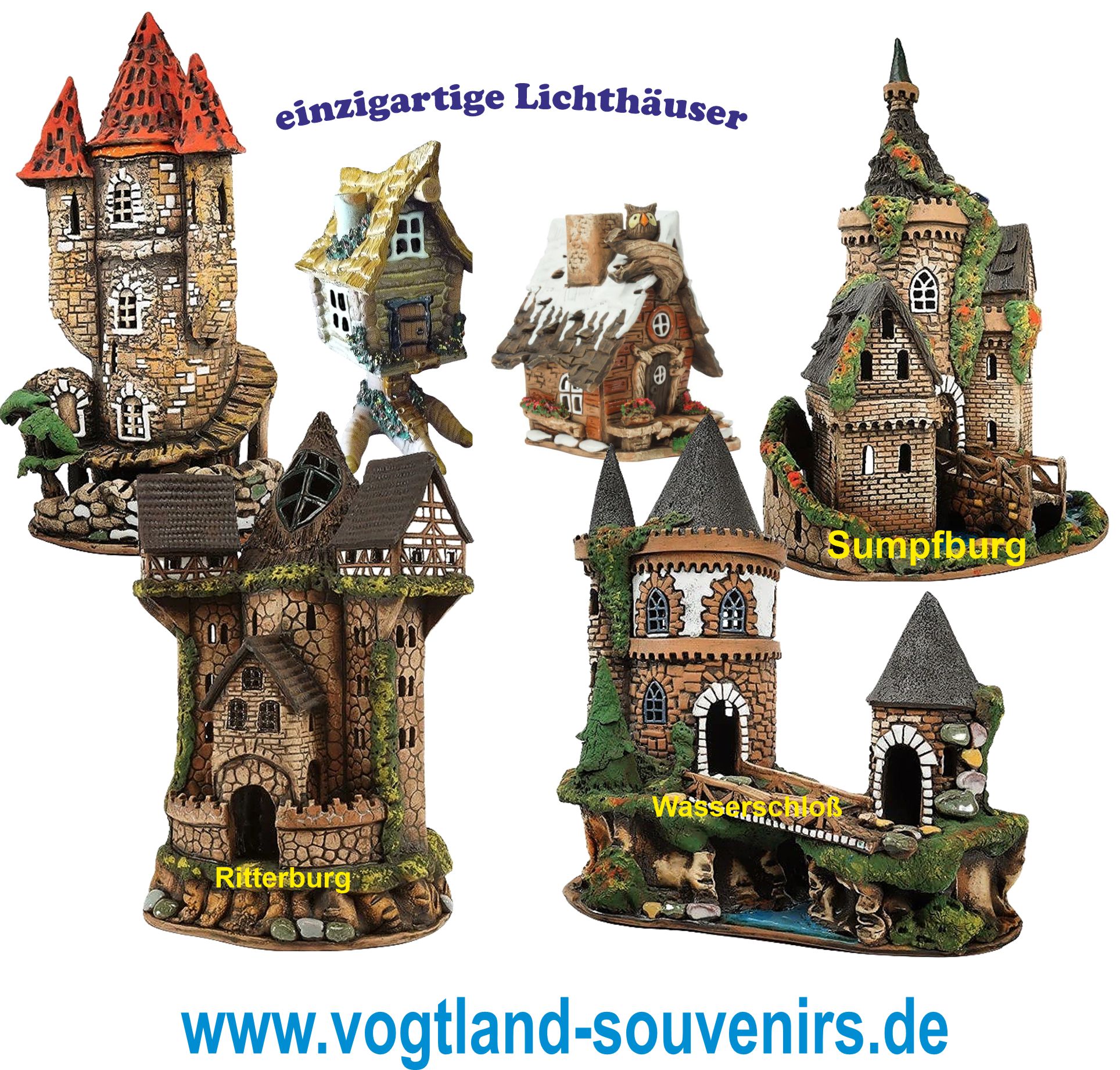 Keramik Lichterhaus Porzellan Wintertszenen kaufen