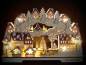 Preview: winterstadt schwibbogen mit weihnachtsmarkt szene holzkunst