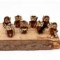 Preview: Miniaturen Holz Eulenfiguren, braun/ beige mit Schnee