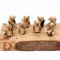 Preview: Miniaturen Holz Eulenfiguren, braun/ beige mit Schnee