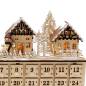 Preview: Holzkunst Adventskalender 'Winterstadt' mit Schneemann Figuren
