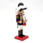 Preview: „Seitliche Ansicht des Nussknackers Franzose, 21 cm, Holzfigur mit goldenen Uniformdetails“