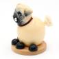 Preview: Holz Räucherfigur Hund Mops links
