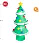 Preview: XXL LED-Tannenbaum aus grün-weißem Kunststoff mit bunten Ornamenten und gelbem Stern, 120 cm hoch, beleuchtet von innen, ideal für Außenbereiche.“