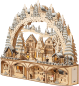 Preview: XL LED-Lichterbogen „Weihnachtsmarkt“ –mit Bewegung- filigrane Holzkunst mit Timerfunktion