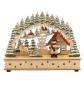 Preview: Holz Mini-Schwibbogen "Waldhaus" mit Winterfigur und Dekoelementen (Laserholz)