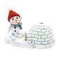 Preview: große Polyresin Schneekinder mit Räucher-Iglu SET