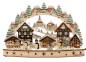 Preview: Schwibbogen Weihnachtsmarkt verschneit Acrylglas Schneemannfiguren