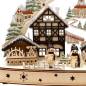Preview: Schwibbogen Weihnachtsmarkt verschneit Acrylglas Schneemannfiguren