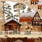 Preview: detail1 Schwibbogen mit Bank dekorativer filigraner Weihnachtsmarkt