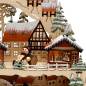 Preview: Schwibbogen mit Bank dekorativer filigran Schneemannfiguren Weihnachtsmarkt
