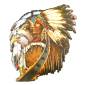 Preview: Retro Wandschild Blechschild "Indianer mit Wolf"