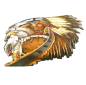 Preview: Retro Wandschild Blechschild "Indianer mit Wolf"