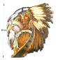 Preview: Retro Wandschild Blechschild "Indianer mit Wolf"