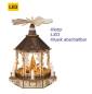 Preview: Weihnachtspyramide elektrisch Schneemann + Winterlinder Led