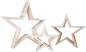 Preview: 3 grosse dekosterne aus echtholz weiss shabby cic