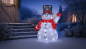 Preview: LED Acryl Schneemann mit Zylinder Aussendeko Weihnachten