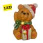 Preview: LED-Teddybär mit Geschenkbox – stimmungsvolle Weihnachtsdeko für Fensterbank oder Regal“