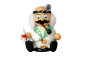 Preview: Räucherfigur Arzt auf Holzsockel mit humorvollem Gesichtsausdruck