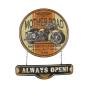 Preview: Retro Wandschild Always Open Werkstatt Motorrad