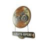 Preview: Retro Wandschild Always Open Werkstatt Motorrad