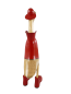 Preview: Die große Teakholz-Ente Feuerwehr mit einer Länge von 22cm, einer Breite von 14cm und einer Höhe von 50cm, handgefertigt aus Teakholz, ein einzigartiges Geschenkidee für Feuerwehr-Freunde, das zu einem Top-Preis online gekauft werden kann.
