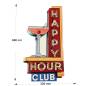 Preview: großes Wandschild Blechschild Happy Hour Club Cocktail Bar Kneipe Shabby