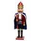 Preview: „XXL Nussknacker König aus Holz mit roter Krone, Zepter und blauem Umhang, 61 cm“