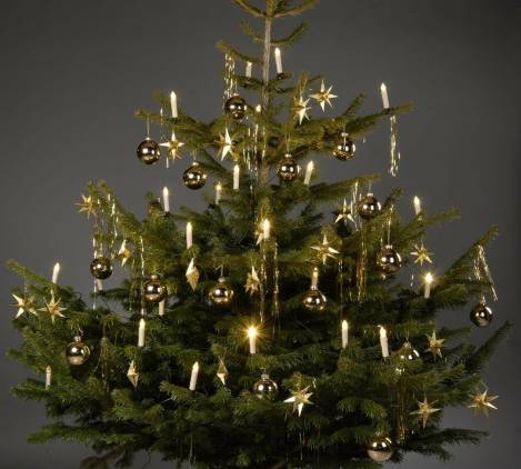 24 LED Außen Lichterkette warmweiss Tannenbaum Baumkerzen Aussenlichterkette Kerzen