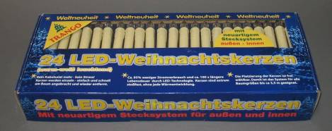 24 LED Außen Lichterkette warmweiss Tannenbaum Baumkerzen Aussenlichterkette Kerzen