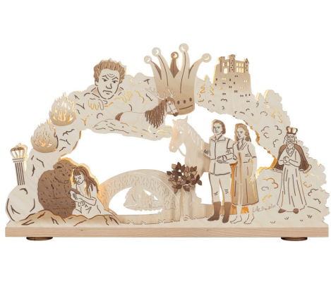 LED Schwibbogen "Das singende, klingende Bäumchen®" – farbiges DEFA-Märchenmotiv