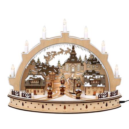 led 3d lichterbogen mit Holz miniatur Bergmanns Figuren