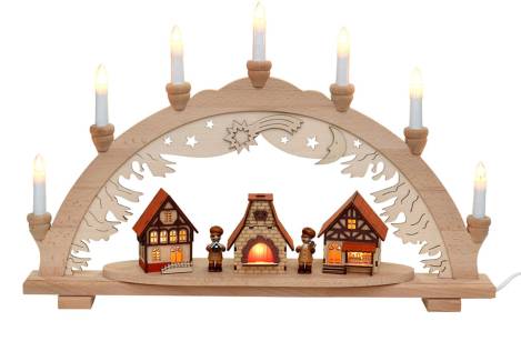 weihnachtsbäckerei lichterbogen mit bäckerfiguren