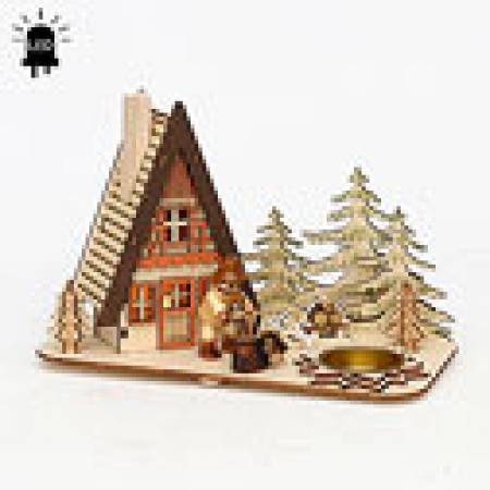 Lichthaus Waldhütte mit LED-Beleuchtung