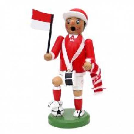 Räucherfigur Räuchermann Fußball Fan schwarz/gelb aus Holz 12cm 52 0110E 