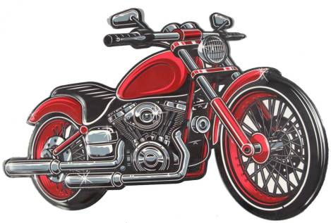 XXL Blechschild Wandschild - Retro Motorrad Chopper