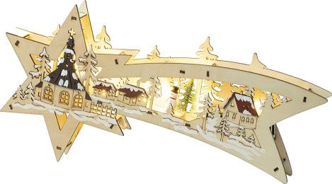 45 x 3,5 x 22,5 cm fensterbid sternenschweif seiffener kirche schneemannfigur