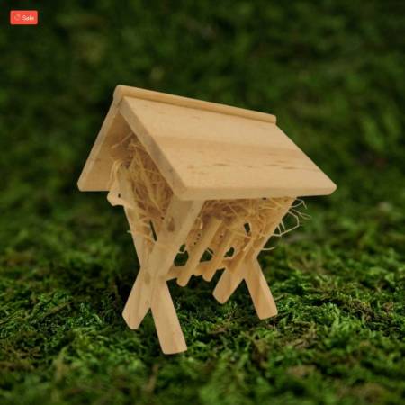 Die hübsche Futterstelle für Ihre Weihnachtskrippe aus Holz, 6,5 cm.