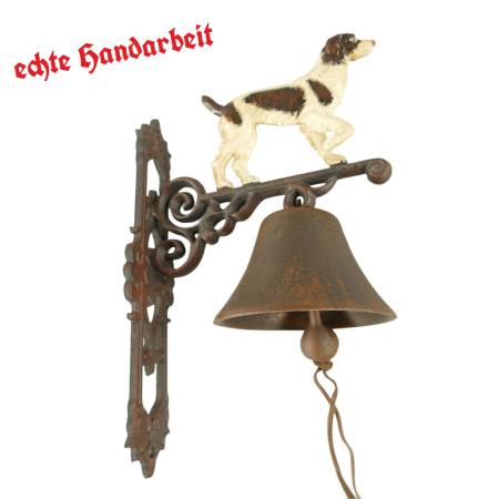 Haustürglocke Wandglocke Hund aus Gusseisen - Handbemalt