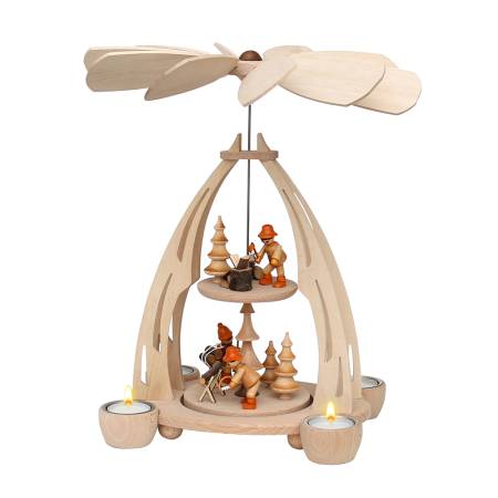 pyramide winterkinderfiguren erzgebirge holzkunst echt