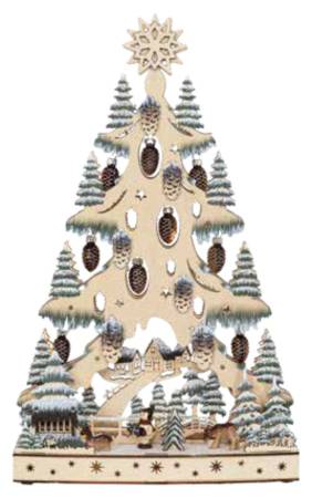 LED-Lichterspitze Baum mit Glas-Tannenzapfen – Winterzauber Raureif Tanne Timer