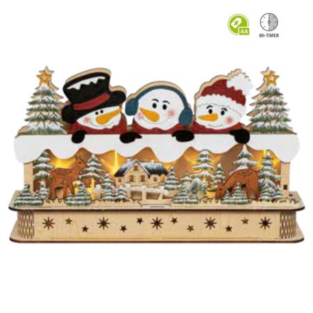 Lustige Schneefreunde" - LED-Lichterbogen fürs Kinderzimmer mit Batteriebetrieb und Timerfunktion, ideal für eine weihnachtliche Atmosphäre in kleinen Händen.