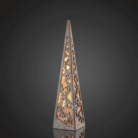 LED-Pyramide-aus Holz-timer beleuchtet