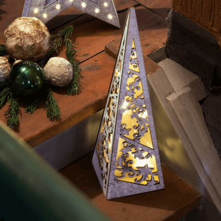 LED-Pyramide-aus Holz-timer