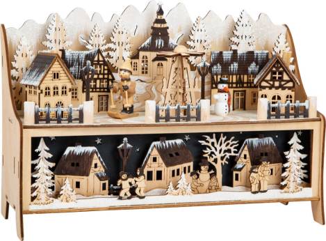 Winterdorf Landschaft Led beleuchtet Holzkunst