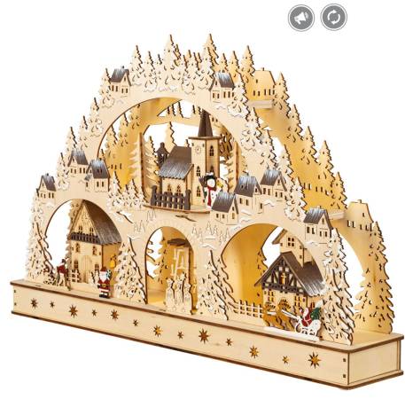 <img src="winterdorf-anwendung-fensterbank.jpg" alt="3D-Lichterbogen Winterdorf als Weihnachtsdekoration auf Fensterbank mit warmweißer LED-Beleuchtung" title="LED-Lichterbogen Winterdorf – stimmungsvolle Deko für Fensterbank, Sideboard oder Tisch" width=