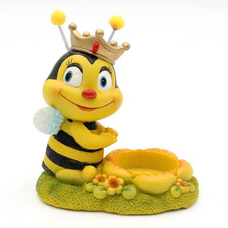 Polyresin Bienen: Bella & Tom im Doppelpack | Lustige Dekofiguren mit Teelichthalter