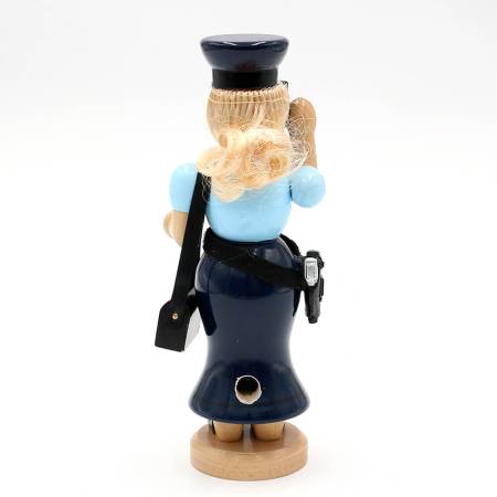 Moderne Räucherfigur mit Handy auf rundem Holzsockel
