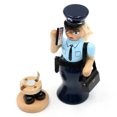 Räucherfrau „Polizistin“ – ca. 7 x 7 x 18 cm, filigran gearbeitet