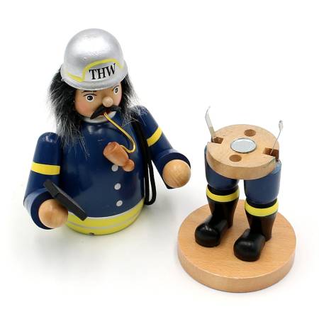 Holz Räuchermann " THW-Helfer " mit Uniform